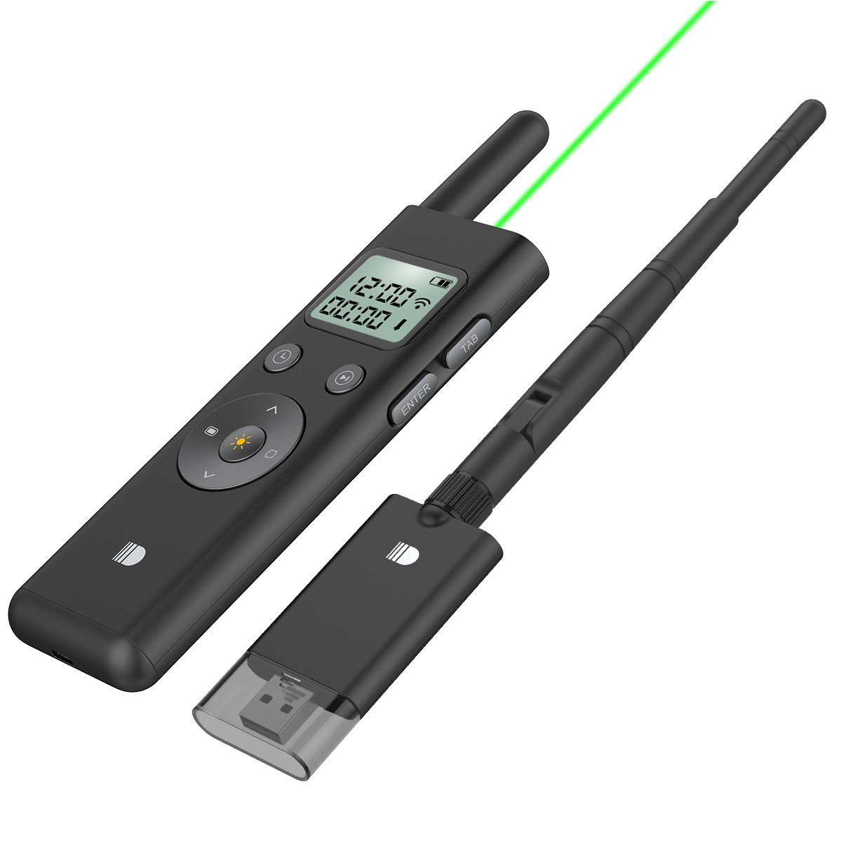 DSIT037---Wireless Presenter, Doosl Presentation Remote with Green Laser Up to 1000 Feet Working Range for Conference Lecture Training Speech 