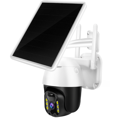 BSM037---Solar Security Cameras Wireless Outdoor 3MP Pan Tilt 360° View IP65 Waterproof Rechargeable Battery Powered PTZ WiFi Camera with PIR, Color Night Vision 2-Way Talk ,4dbi Antenna,Cloud/SD